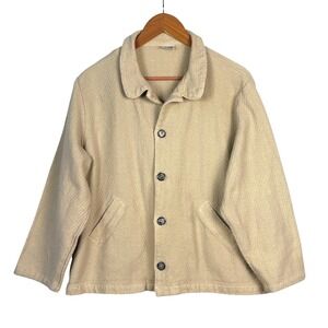 CP Shades Women Textured Cotton Jacket M Beige Granola Country Outdoor Chore